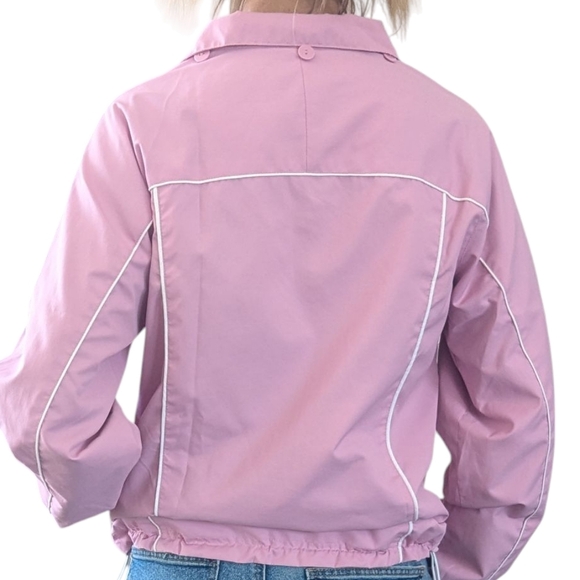 ]Alpine Tek Full Zip Retro Pastel Pink Windbreaker Jacket Women's Size S - Picture 4 of 16